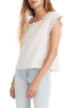 Women's Madewell Stripe Ruffle Side Tie Top - Pink