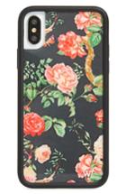 Wildflower Floral Print Iphone X Phone Case - Black