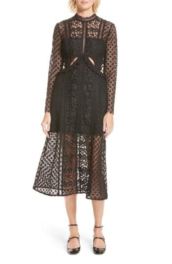 Women's Self-portrait Payne Cutout Lace Midi Dress