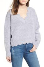 Women's Love By Design Scallop Sweater - Grey