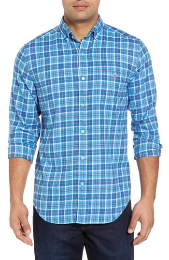 Men's Vineyard Vines Tucker Classic Fit Plaskett Creek Plaid Flannel Sport Shirt, Size - Blue