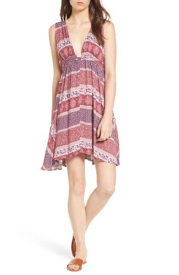Women's Sun & Shadow Print Swing Dress, Size - Purple