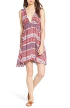 Women's Sun & Shadow Print Swing Dress, Size - Purple