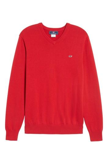 Men's Vineyard Vines Lightweight Heathered Sweater - Red
