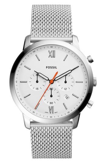 Men's Fossil Neutra Chronograph Mesh Strap Watch, 44mm