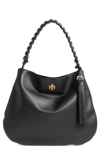 Tory Burch Brooke Leather Hobo - Black