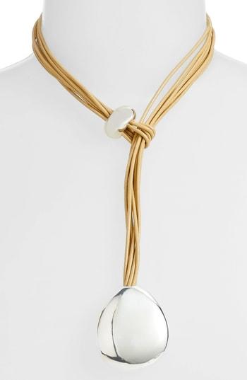 Women's Simon Sebbag Khaki Leather Necklace