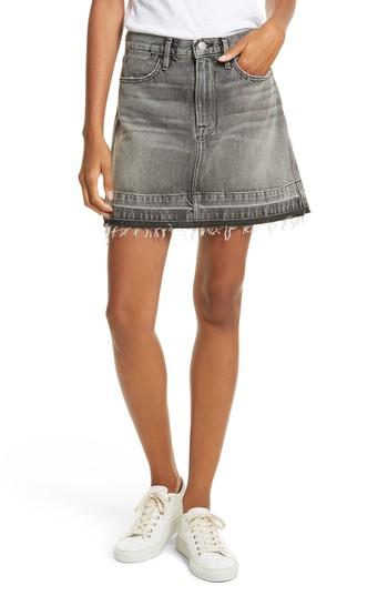 Women's Frame Frayed Hem Denim Skirt