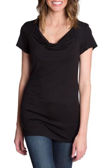 Women's Udderly Hot Mama 'chic' Cowl Neck Nursing Tee (12-14 Us) - Black