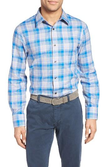 Men's Nordstrom Men's Shop Sport Shirt, Size - Blue