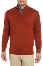 Men's Peter Millar Crown Soft Regular Fit Wool Blend Quarter Zip Sweater - Orange