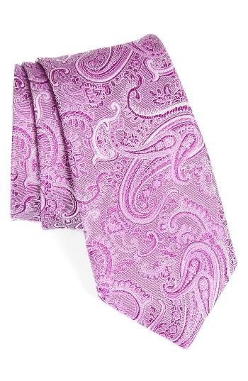 Men's Calibrate Floating Paisley Silk Tie, Size - Pink