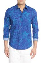 Men's Vilebrequin Regular Fit Turtle Print Sport Shirt - Blue