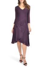 Women's Komarov Embellished Tiered Chiffon A-line Dress
