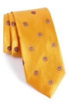 Men's Nordstrom Men's Shop Honeymoon Medallion Silk Tie, Size - Yellow