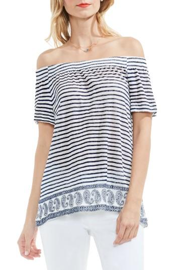 Women's Two By Vince Camuto Off The Shoulder Paisley Stripe Top
