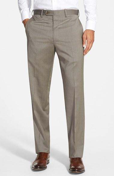 Men's Jb Britches 'torino' Flat Front Wool Trousers