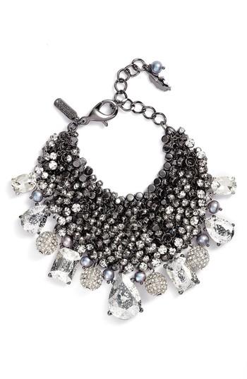 Women's Badgley Mischka Crystal & Pearl Cluster Bracelet