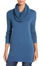 Women's Caslon Side Slit Cowl Neck Tunic - Blue