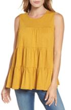 Women's Everleigh Tiered Ruffle Cotton Blend Tank Top - Yellow