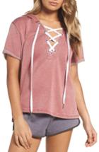 Women's The Laundry Room Short Sleeve Hoodie - Red
