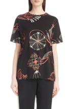 Women's Dries Van Noten Floral Print Cotton Tee - Black