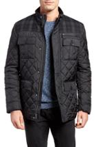 Men's Cole Haan Mixed Media Quilted Jacket, Size - Black