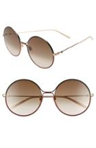 Women's Gucci 58mm Round Sunglasses - Gold/green/red/brown Gradient