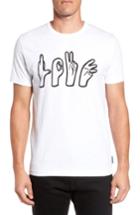 Men's French Connection Love Hands Graphic T-shirt - White