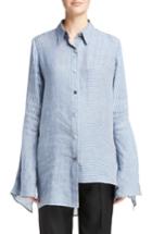 Women's Acne Studios Balzac Mixed Stripe Linen Blend Blouse Us / 36 Eu - Blue
