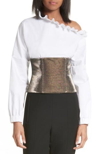 Women's Tibi Refined Zip Corset - Metallic