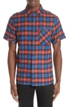 Men's Ovadia & Sons Plaid Flannel Camp Shirt, Size - Blue