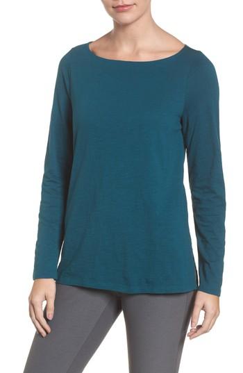 Women's Eileen Fisher Bateau Neck Top - Blue/green