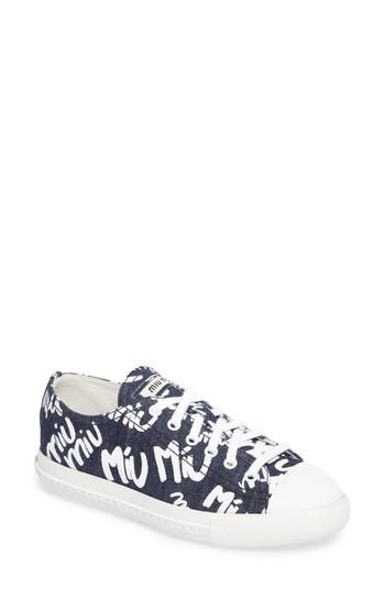 Women's Miu Miu Logo Low Top Sneaker .5us / 35.5eu - Blue