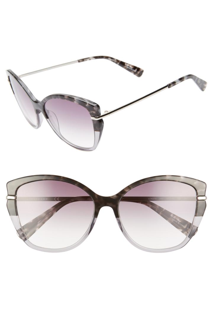 Women's Longchamp Heritage 57mm Butterfly Sunglasses - Grey Tortoise