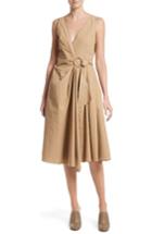 Women's Derek Lam 10 Crosby Pleated Wrap Dress - Beige