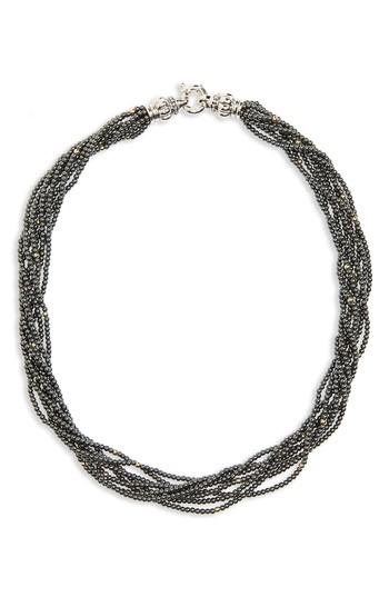 Women's Lagos Caviar Icon Hematite Necklace