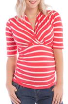 Women's Lilac Clothing Megan Maternity/nursing Top, Size - Coral