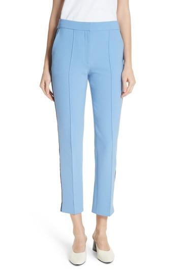 Women's Victoria, Victoria Beckham Stripe Split Hem Pants Us / 4 Uk - Blue