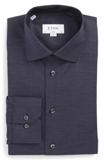 Men's Eton Slim Fit Medallion Print Dress Shirt .5 - Blue