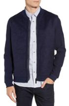 Men's Ted Baker London Mixed Media Bomber Jacket (s) - Blue