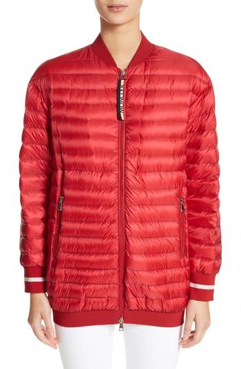 Women's Moncler Charoite Water Resistant Down Puffer Coat - Red