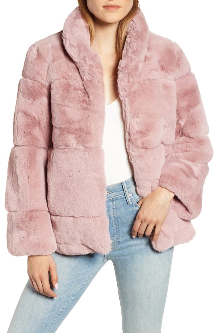 Women's Apparis Sarah Faux Fur Coat - Pink