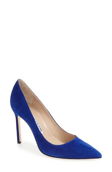 Women's Manolo Blahnik 'bb' Pointy Toe Pump Us / 39eu - Blue