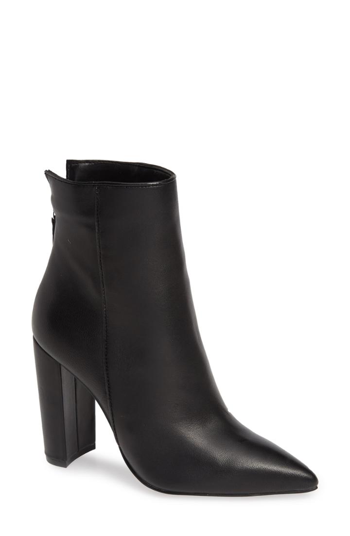 Women's Steve Madden Trista Pointy Toe Bootie .5 M - Black