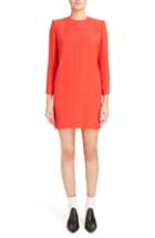Women's Givenchy Exaggerated Shoulder Crepe Back Satin Shift Dress