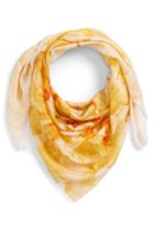 Women's Nordstrom Print Silk Square Scarf, Size - Yellow