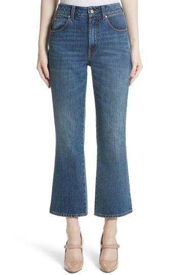 Women's Co Ankle Flare High Waist Jeans - Blue