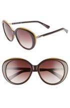 Women's Longchamp 57mm Gradient Oval Sunglasses - Wine/ Ochre