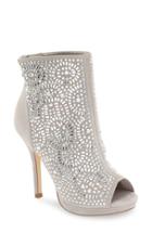 Women's Lauren Lorraine 'yasmin' Embellished Open Toe Bootie M - Metallic